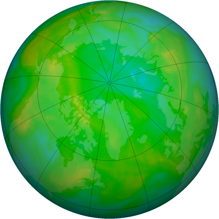 Arctic ozone map for 10 July 1997